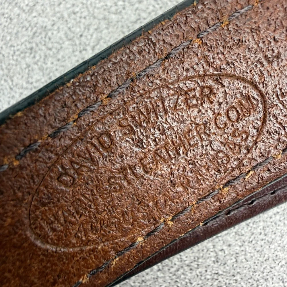 David Switzer Belt Mens 40 Brown Harvest Leather Western Tapered Ranger Buckle